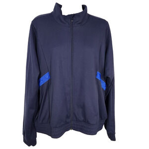 Adidas X Zoe Saldana Track Jacket Women Small Full Zip Navy Pockets Logo Legacy